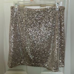 Silver Sequin Metallic Mini Skirt - Perfect Condition